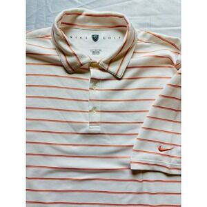 Men's Nike Golf Orange And White Short Sleeve‎ Shirt Large